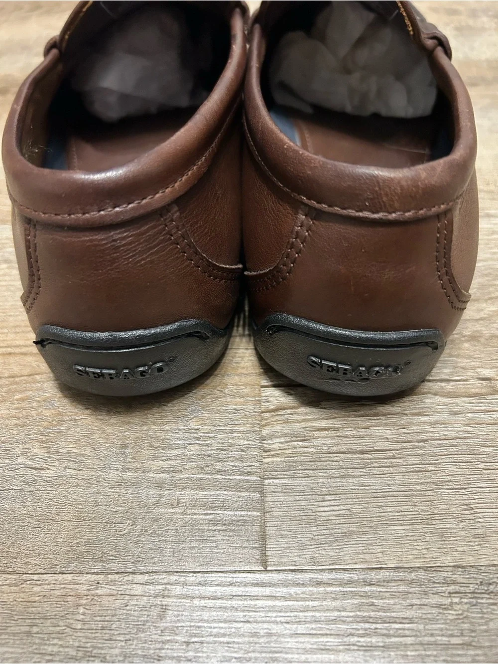 Sebago Men Size 9 M Brown Leather Slip On Penny Loafers  display picture 1